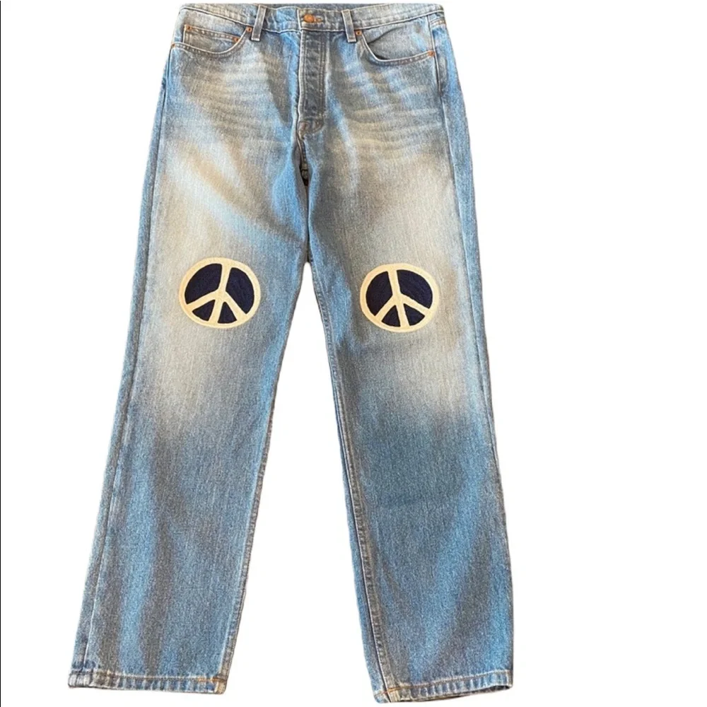 Bliss and Mischief Peace Sign Patch Embroidered Denim Jeans Size 25 NWOT - RARE! - Picture 6 of 12